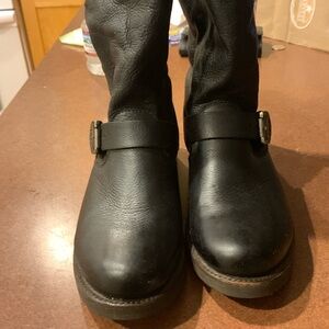 Boots Black Leather Frye Boot Veronica Short